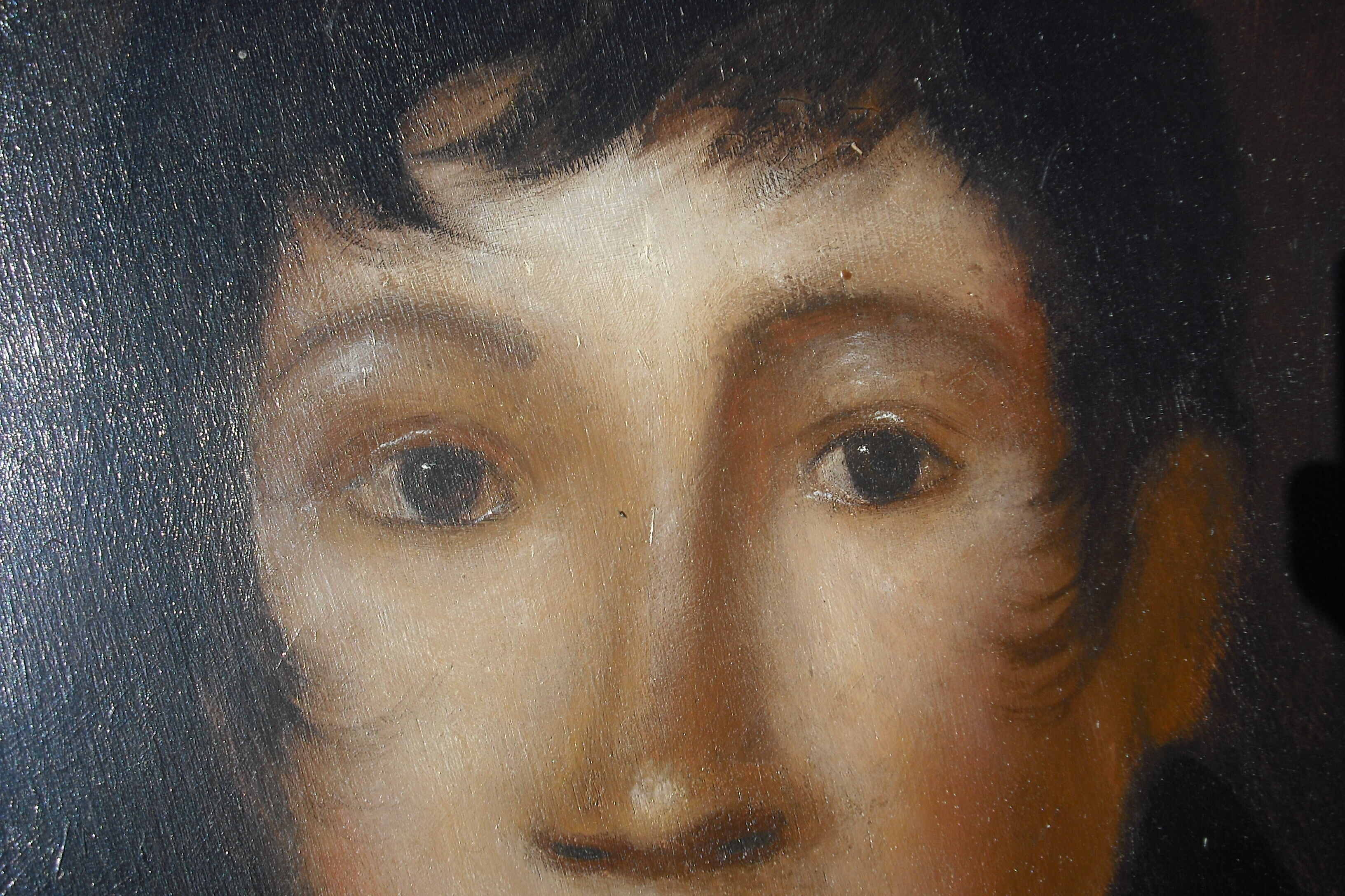 Portait, tondo sur bois  57 x 47cm