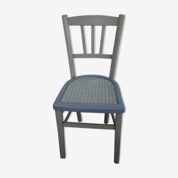 Chaise bistrot bleue et grise