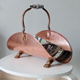 Old log holder in copper and brass