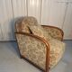 Art Deco armchair with system - original floral velvet fabric