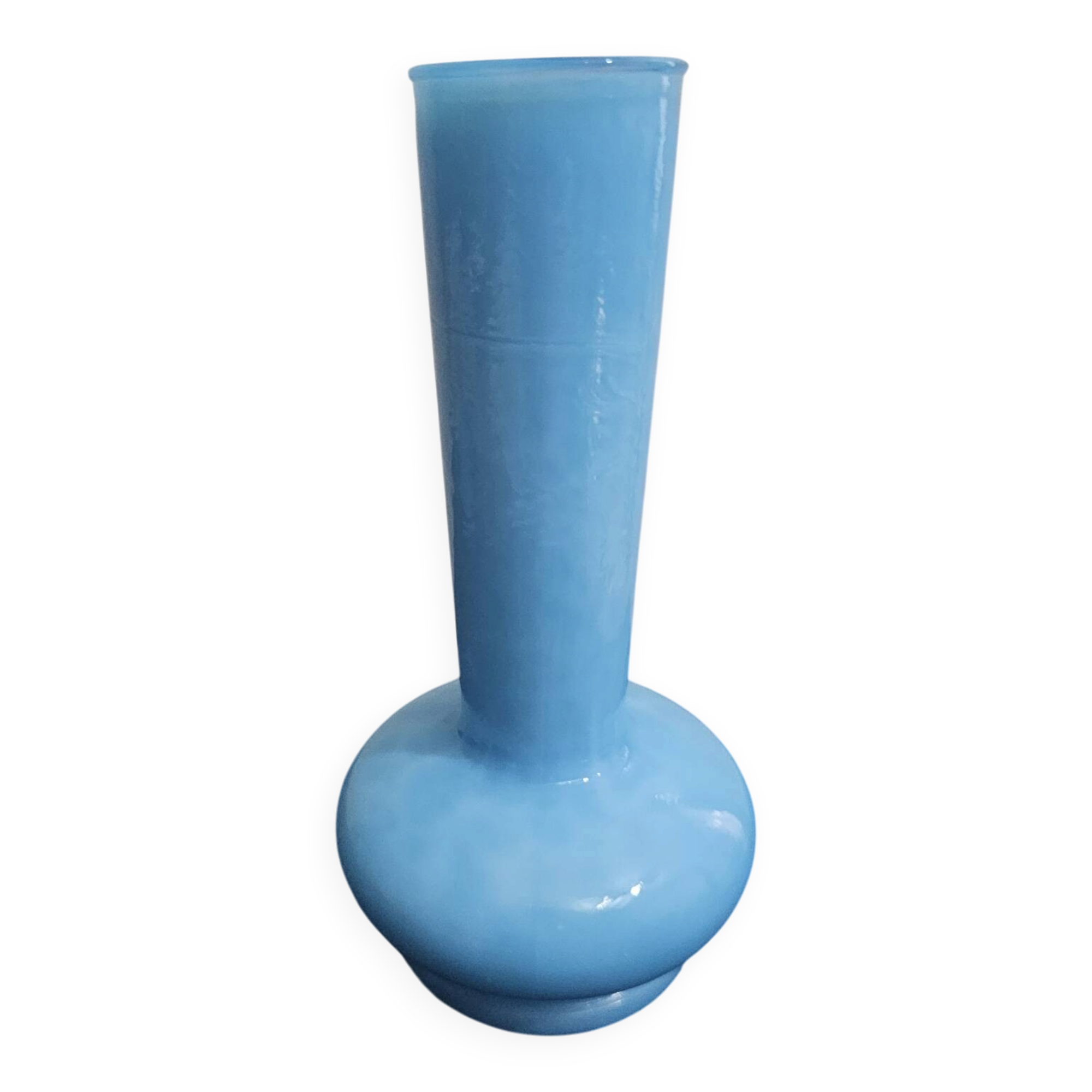 Small vintage turquoise blue opaline vase – Quelle brand