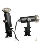 A pair of clamp lamps from the 1970s.