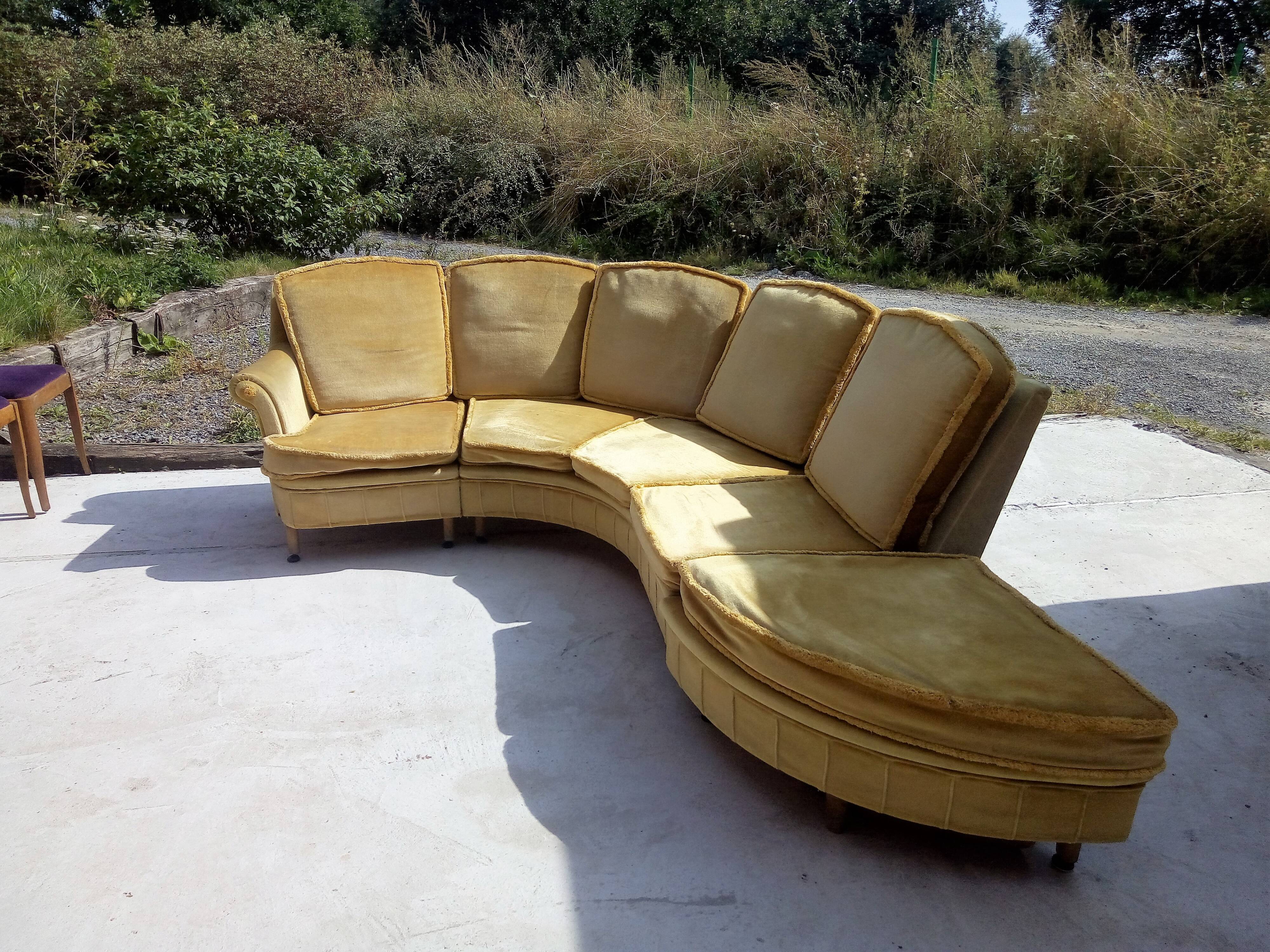 Velvet corner sofa