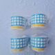 Set of 4 large ceramic mugs with a bird pattern - retro style