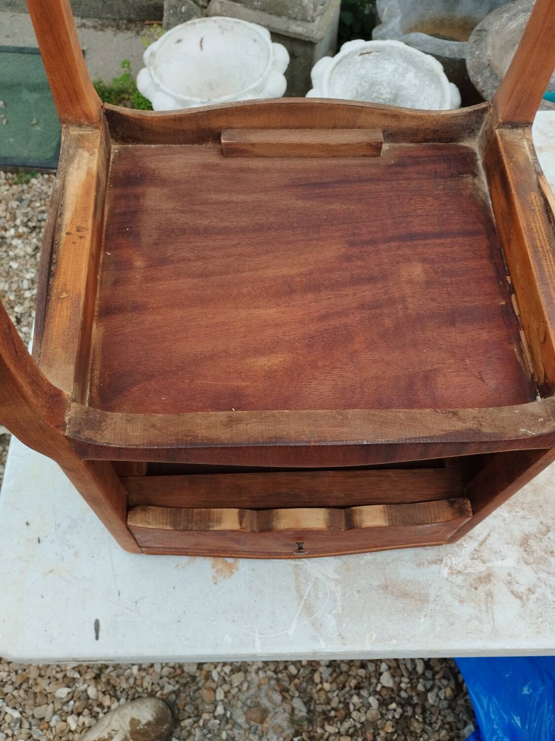 Pair of Louis XVI style marquetry bedside tables