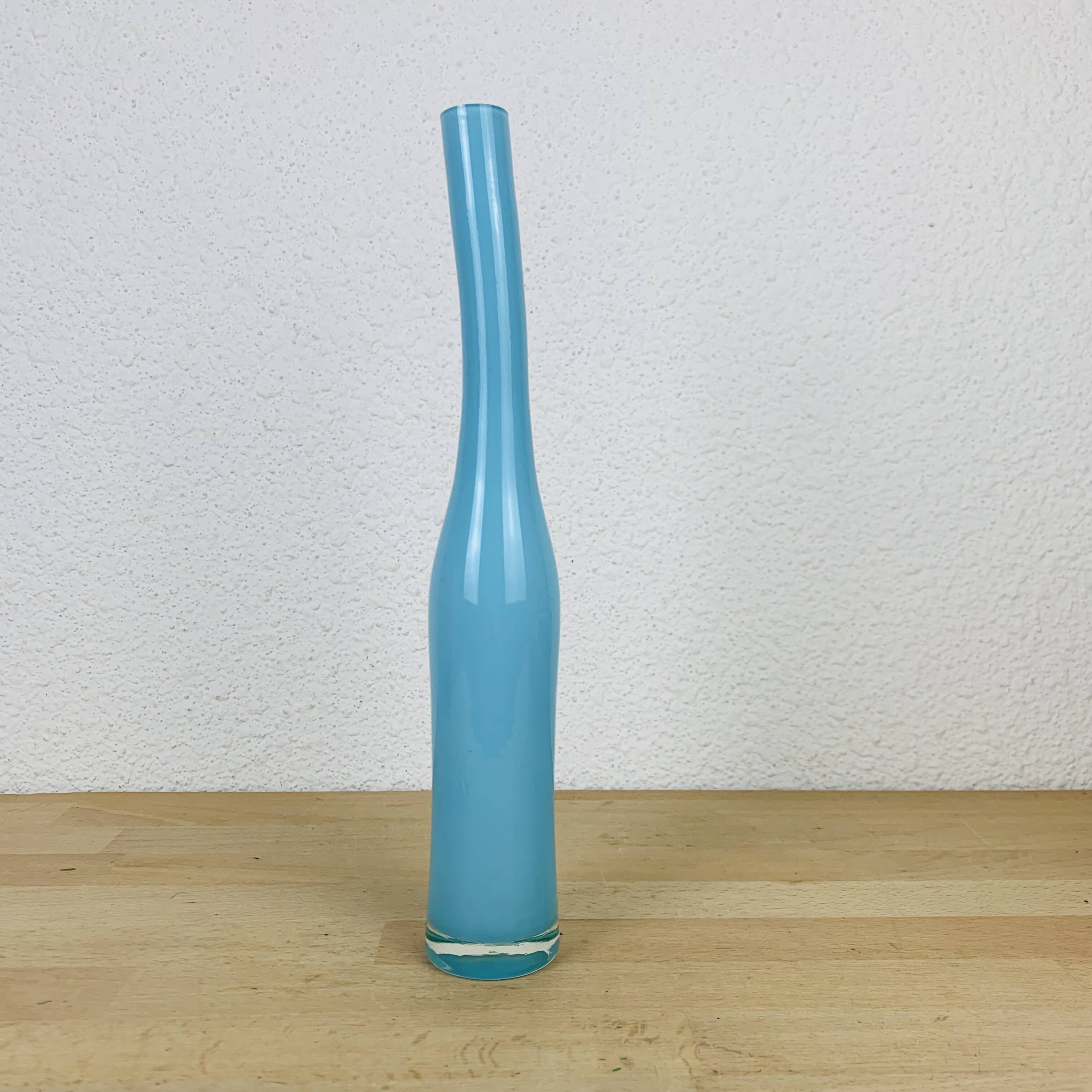 Blue glass vase