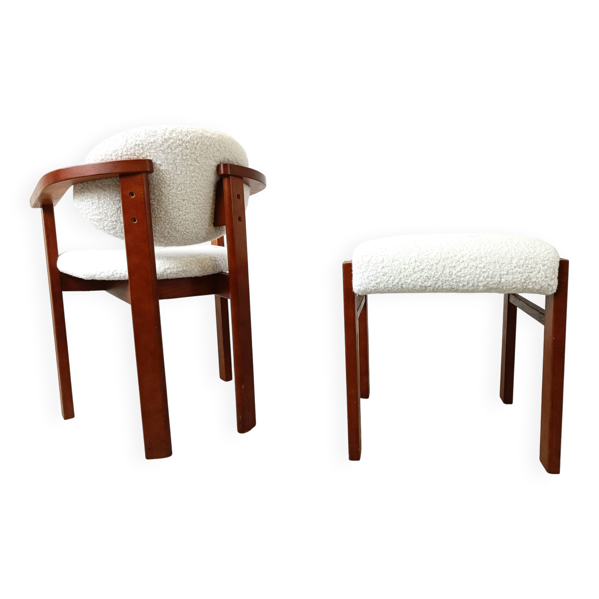 Vintage armchair with footstool, 1960s