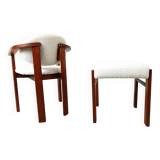 Vintage armchair with footstool, 1960s