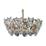 Small golden brass suspension with crystal glass inlay by Palwa, Germany, 1970s.