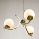 Mid-Century Italian Brass and Opaline Chandelier