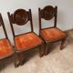 Ensemble de six chaises à manger art déco en chêne Français (6)