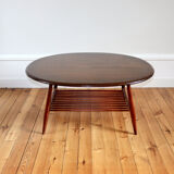 Vintage oval Scandinavian coffee table Ercol 1960