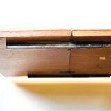 Scandinavian teak and ceramic dining room table with extensions