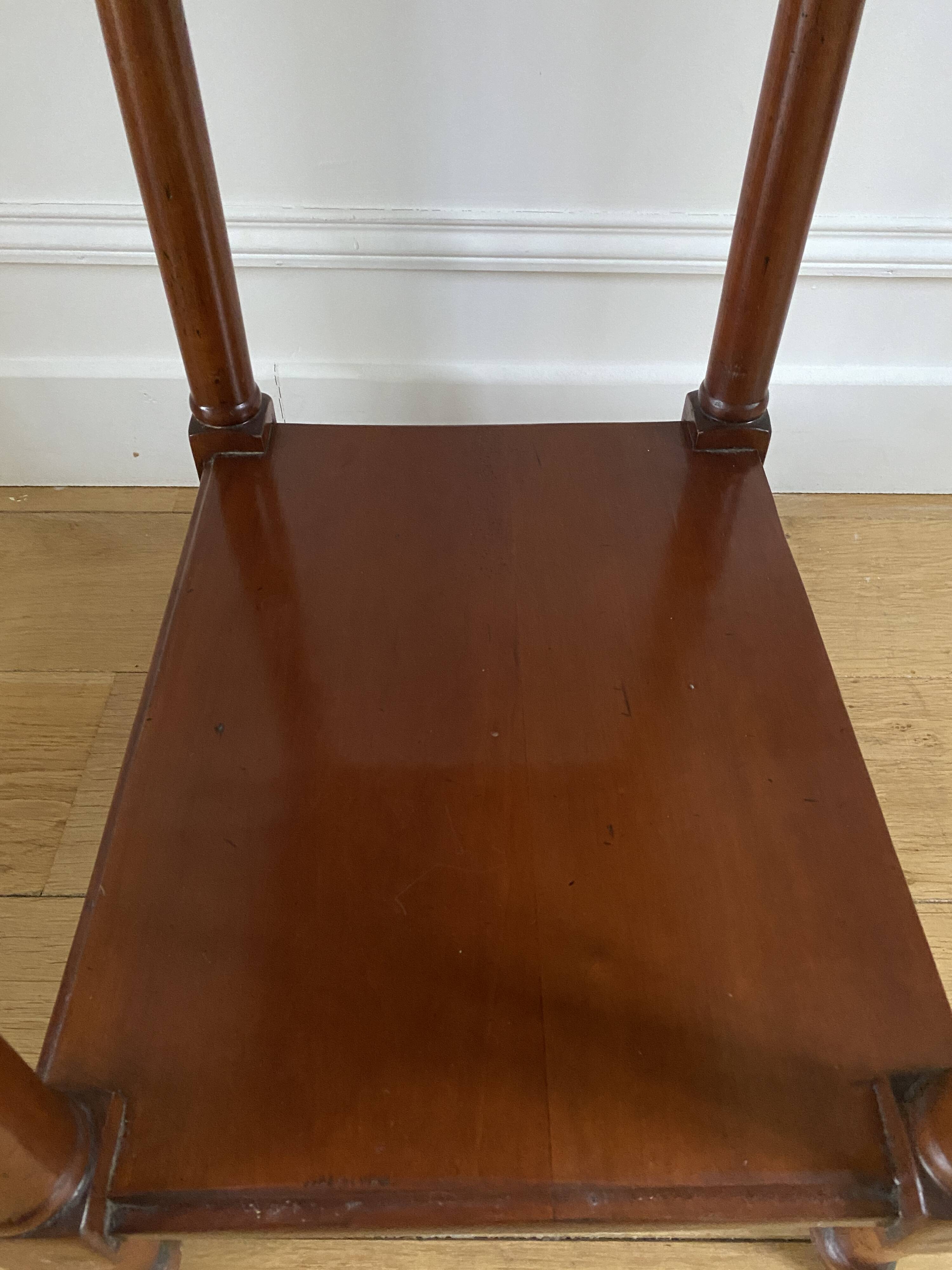 Nightstand, vintage side table with a drawer and a low shelf in solid wood