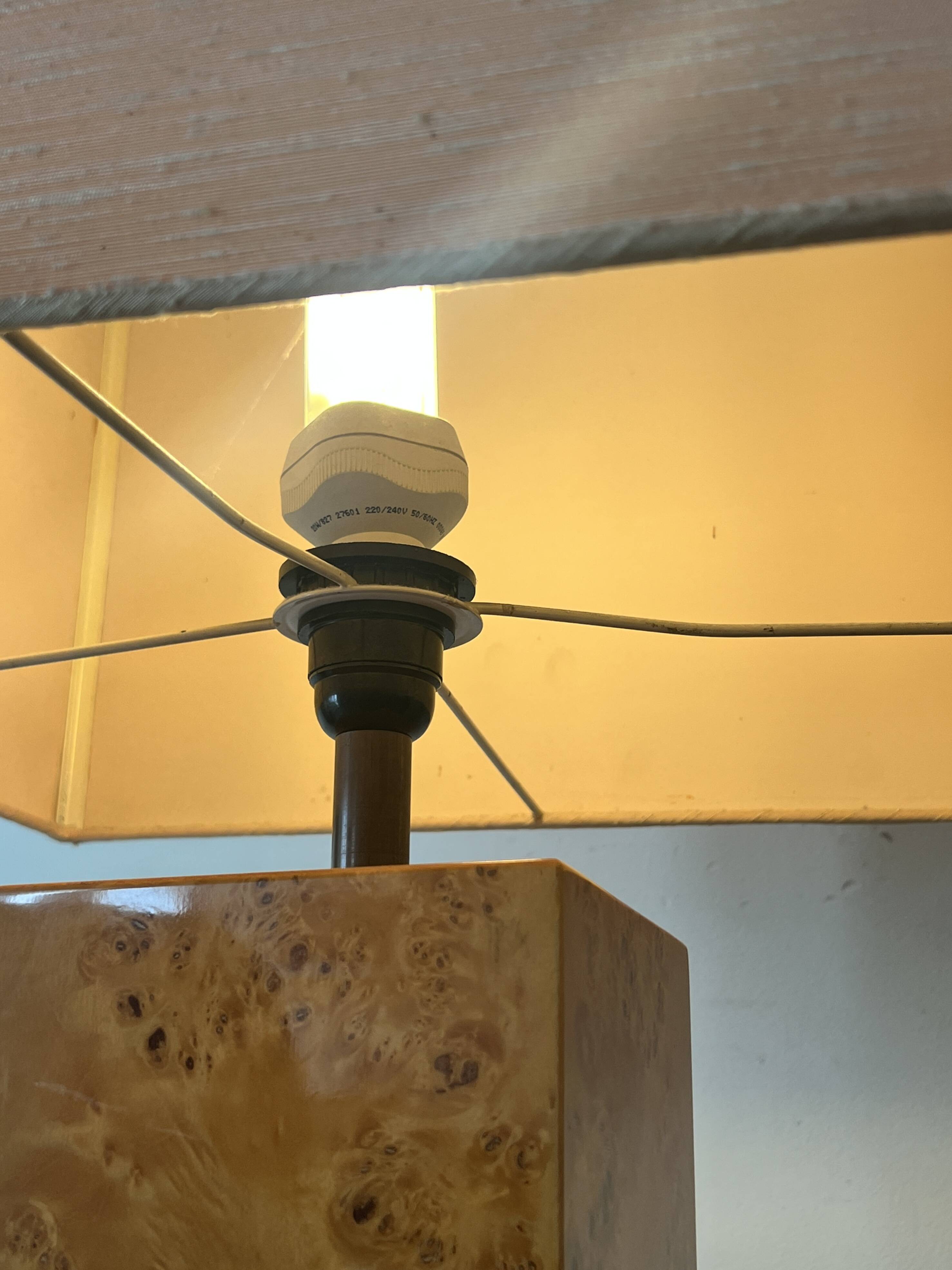 Majestic table lamp in elm burl, C.Mahey design 1970