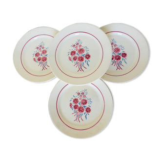 4 vintage dessert plates from Badonviller 210705