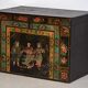 Antique oriental chest with painting of the warrior Yang Mulan (c.1900) #9