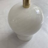 White Swirl Murano Glass Table Lamps 1970s Hollywood Regency Minimalism bed