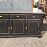 Three-door cabinet three drawers patina black