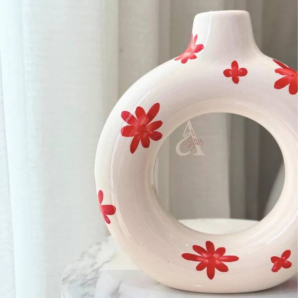 Artisanal vase Tafoukt floral