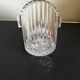Crystal ice bucket with silver-plated handle