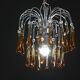 Set of 2 The Amber Crown, Murano Chandelier Amber and Crystal Drops, 1970s