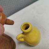 Petit ensemble de table suédois en céramique et bois, années 1980