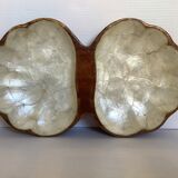 Mother-of-pearl and wooden fruit basket
