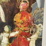 Peinture "femme abstraite" signée H.Misonne