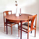 Vintage round dining table 1960s teak Lübke