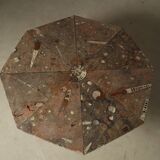 Fossil Stone Pedestal Coffee Table, France, 1970's