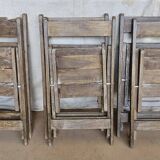 Set of 6 folding teak cinema chairs
