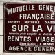 Domed enamelled plate Mutuelle Générale 45 x 60 cm