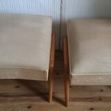 Pair of large vintage 1950s ottoman footstools.