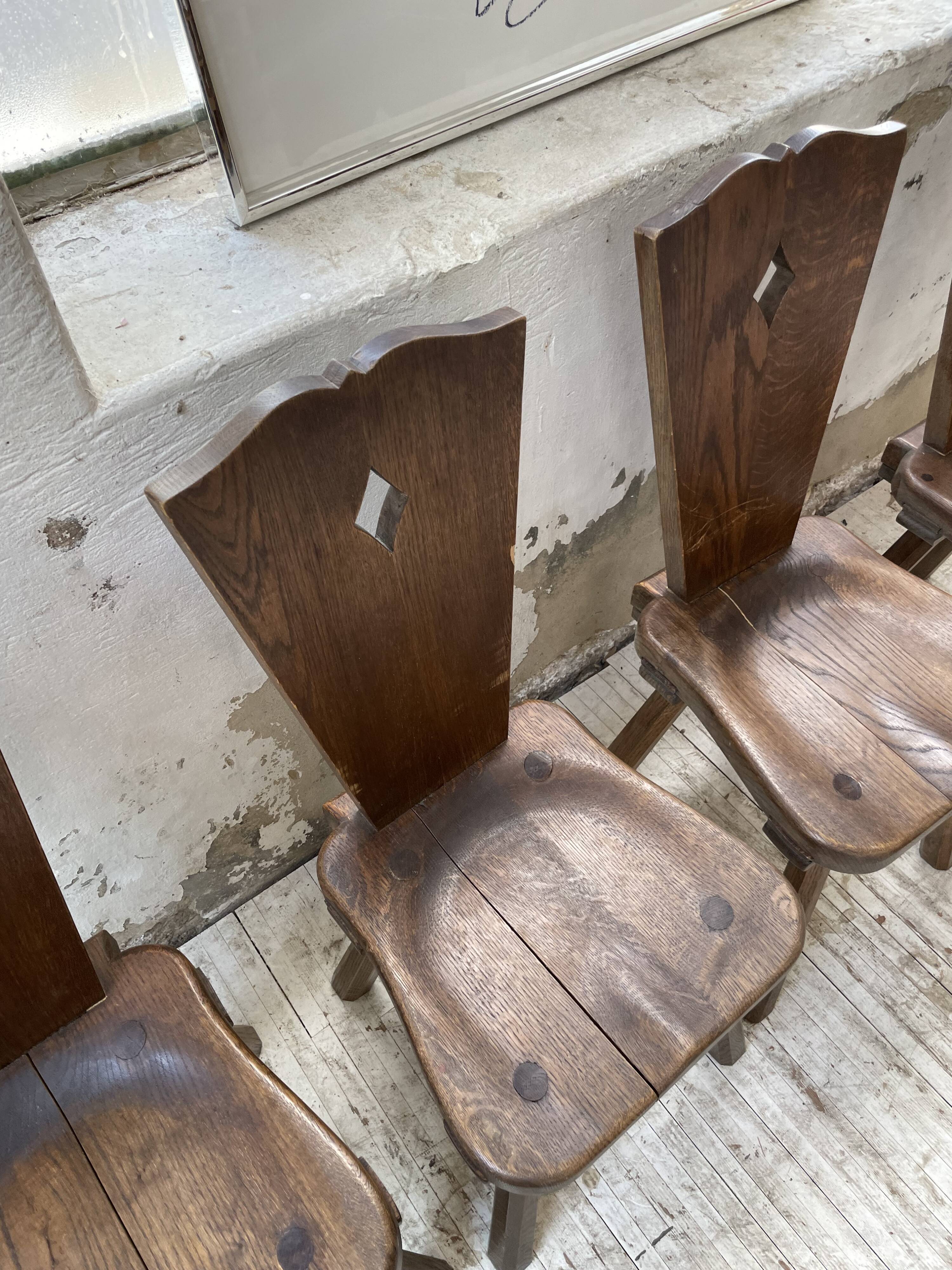 Chaises chêne massif chapo savoyarde art populaire