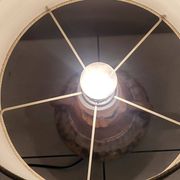 Lampe à poser en céramique émaillée et abat-jour en lin