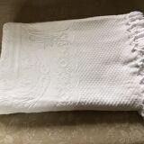 19th bed top in cotton piqué marked MC