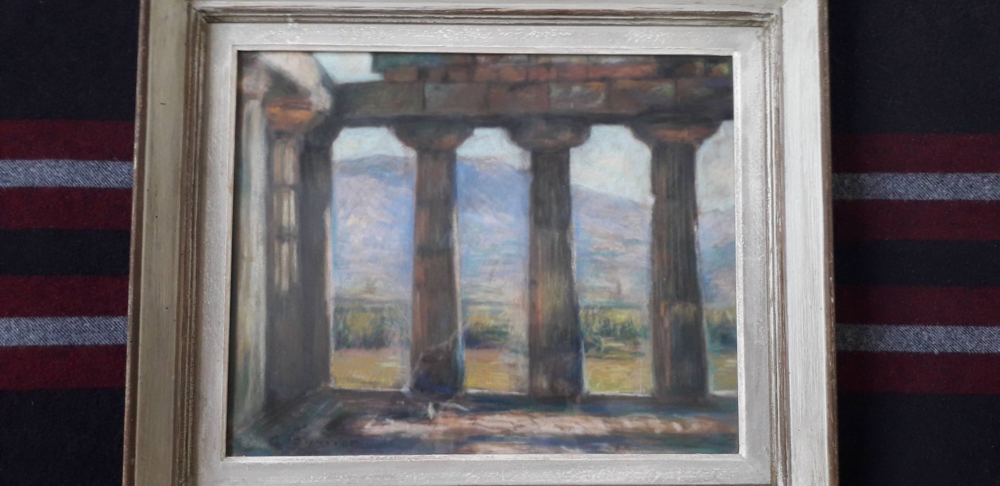 Tableau ancien représentant un paysage