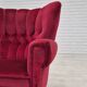 1960s, Danish relax armchair, original condition, red furniture velour.