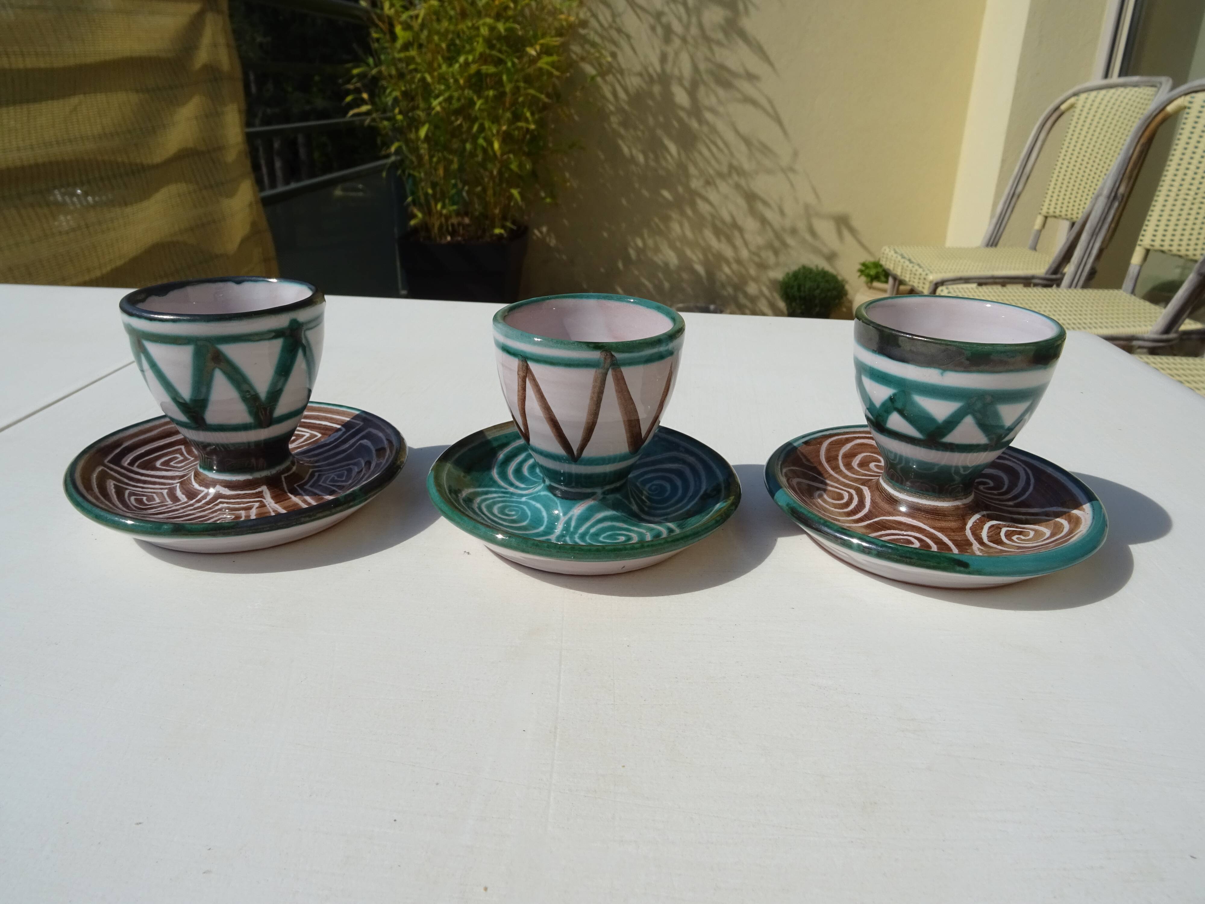 3 ceramic shells Robert Picault Vallauris Vintage