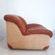 Four vintage armchairs, leather and fabric, 70s