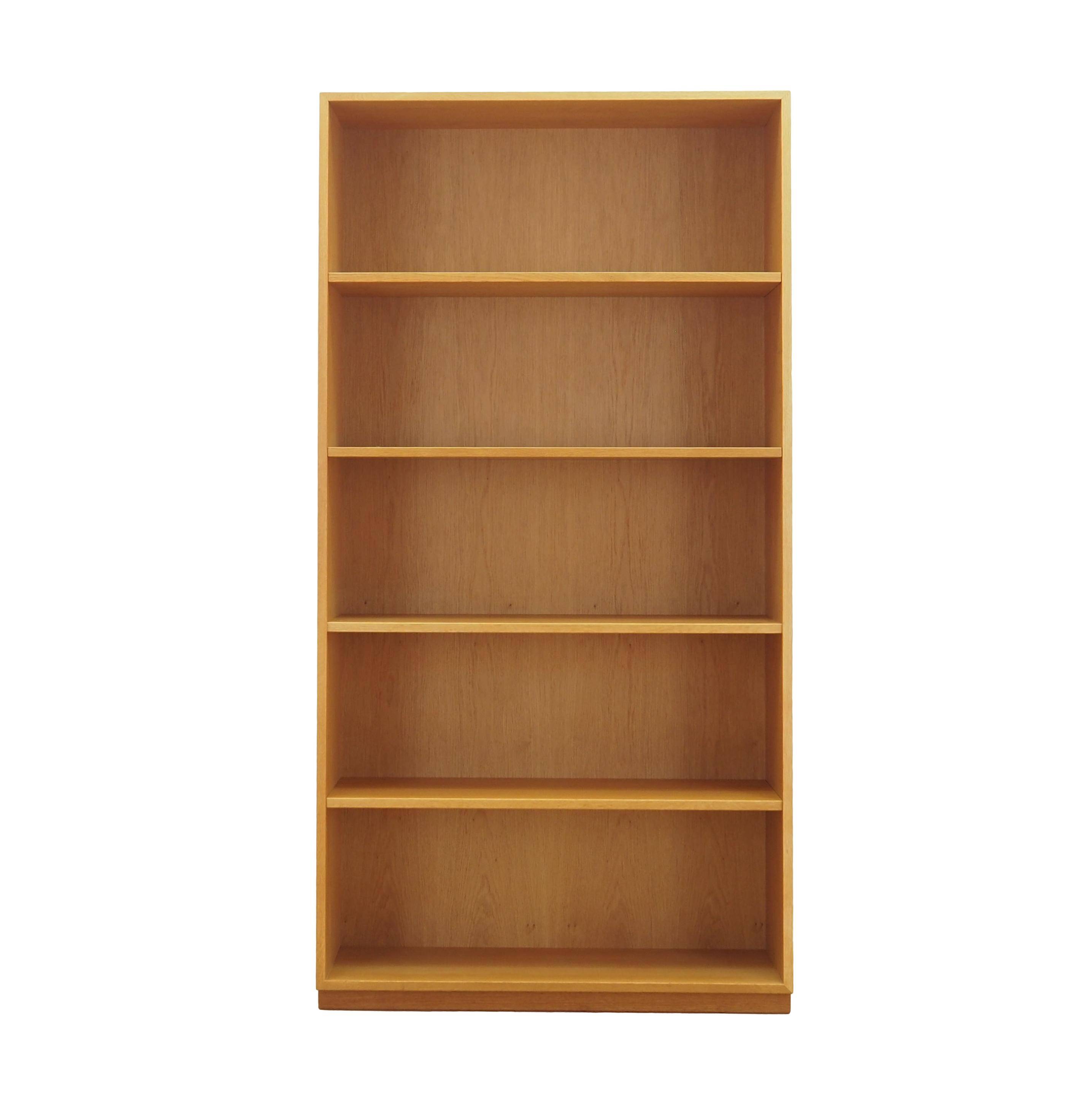 Danish ash shelving unit, adjustable shelves, 1970s