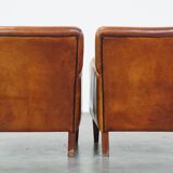 Set of 2 armchairs made of sheep leather