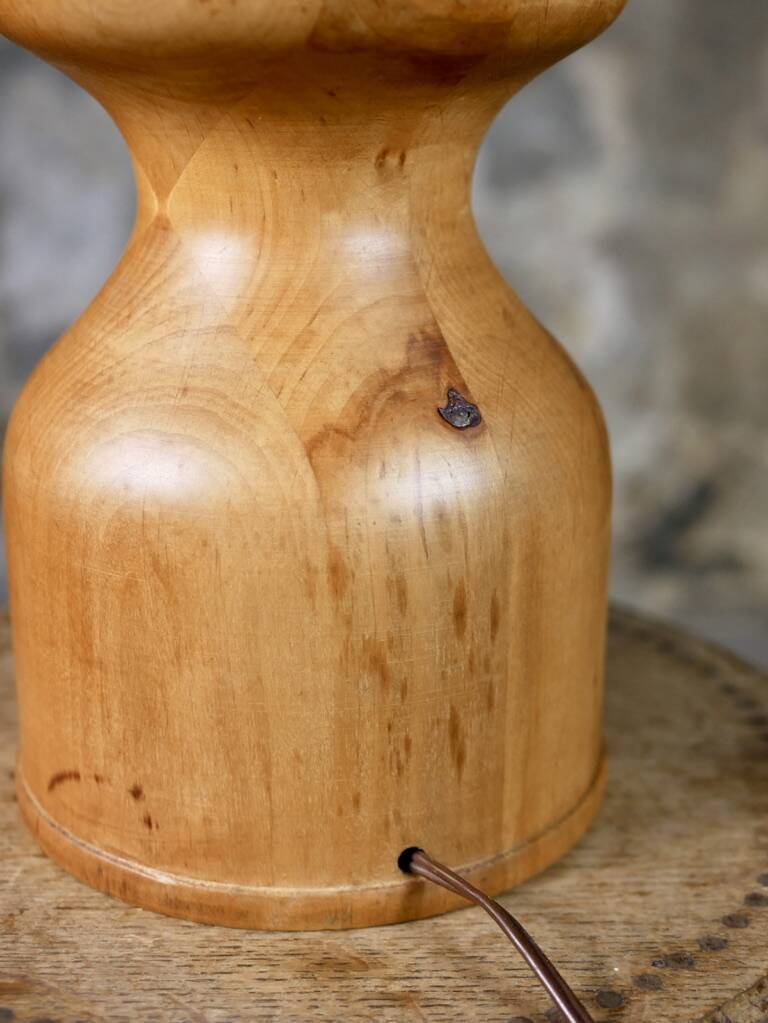 Large turned wooden lamp base, French work, 1960s