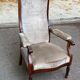 Imperial armchair in mahogany and grey velvet from the 19th century