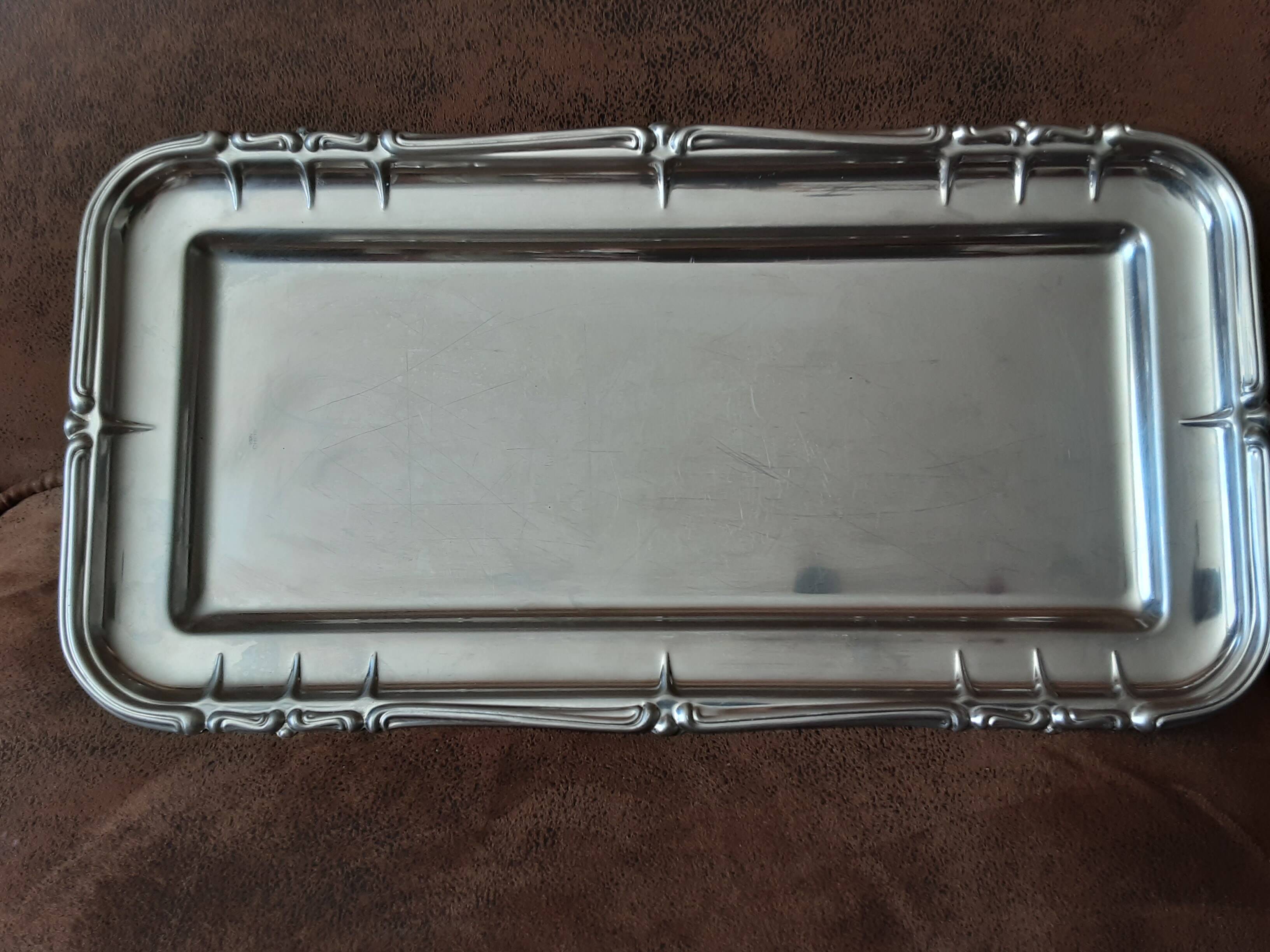 Silver-colored metal tray