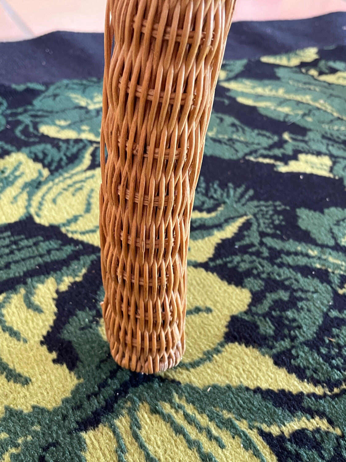 Rattan console desk with curved legs, 1970s