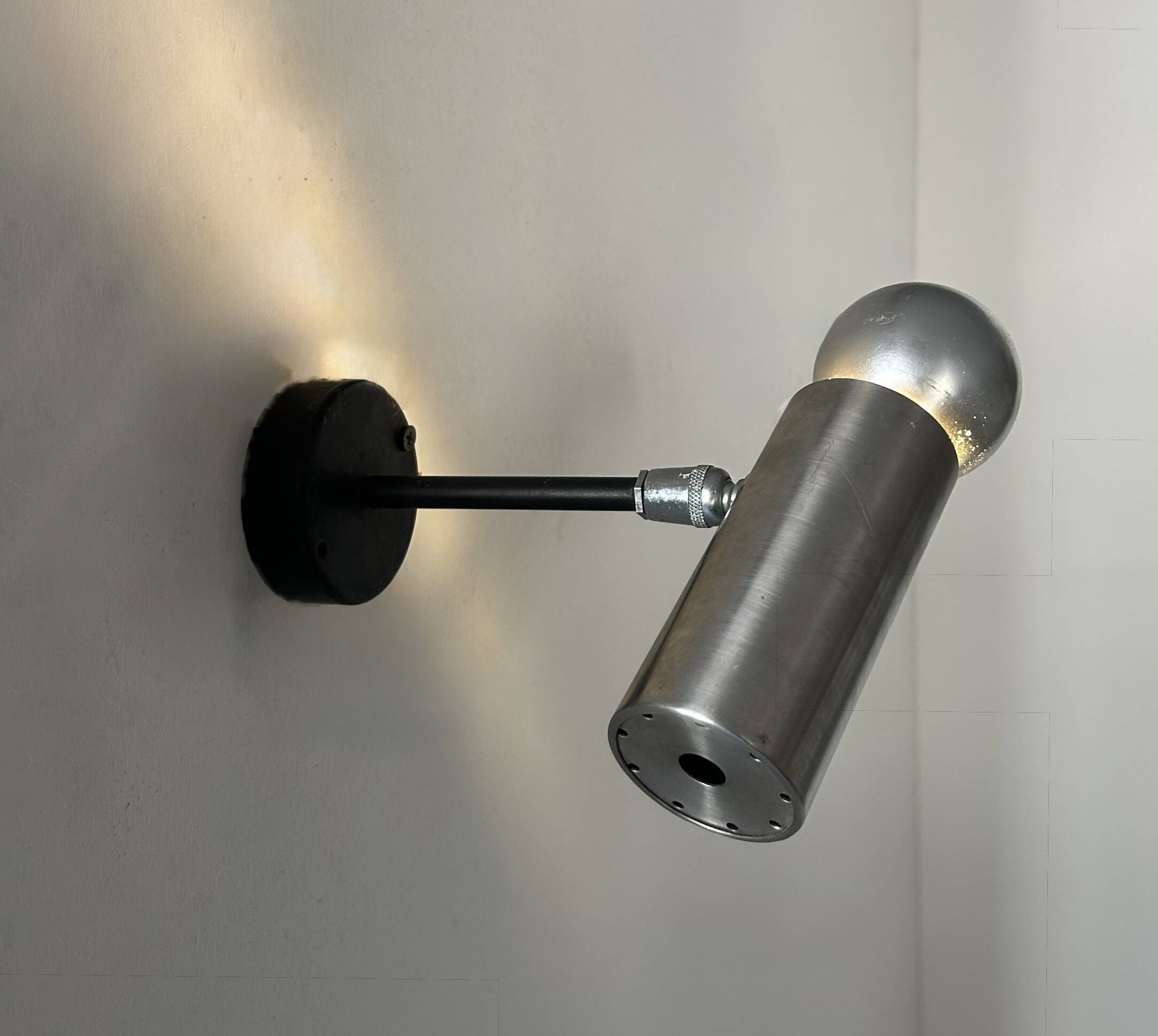 Vintage adjustable wall lamp, chrome, France 1970