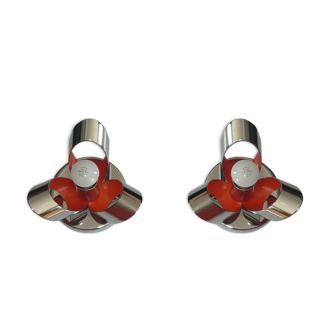 Pair of flower sconces by raak years 60/70