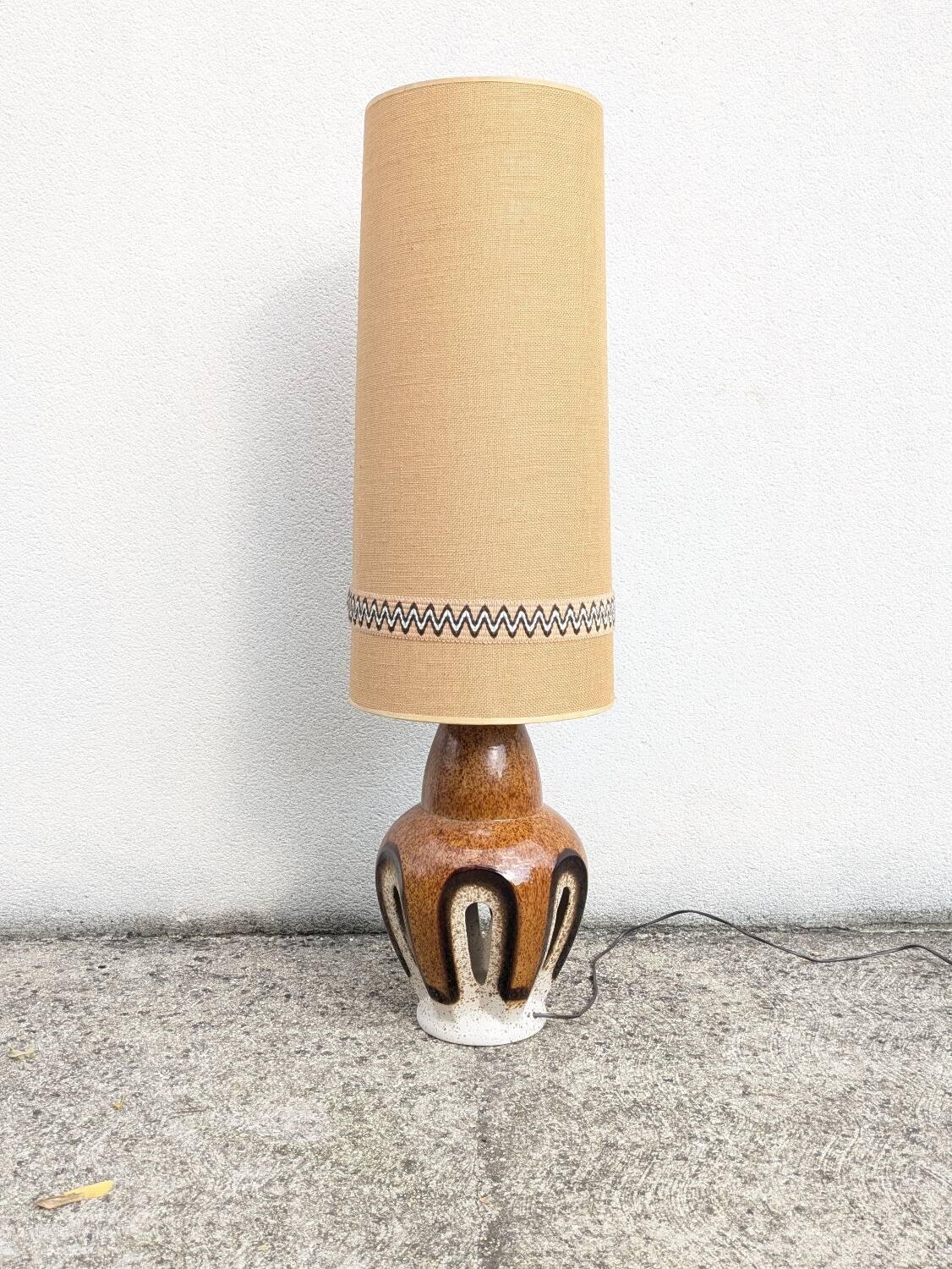 Vintage ceramic floor lamp signed Baudin vintage 1960 1970